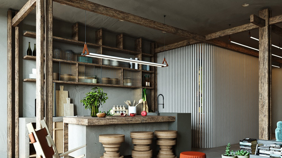 Bếp Penthouse Á Đông tiện nghi nhưng vẫn giữ nét văn hóa