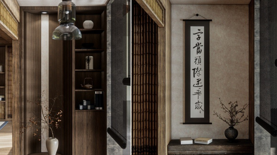 Không gian riêng tư tái tạo năng lượng mỗi ngày trong Penthouse Á Đông