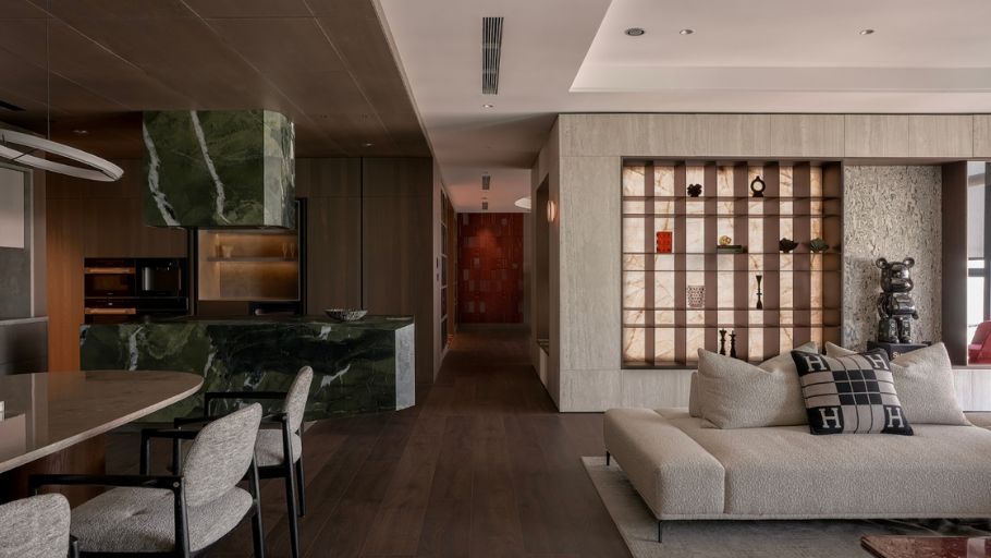 Không gian phòng khách trong dự án Feliz Penthouse