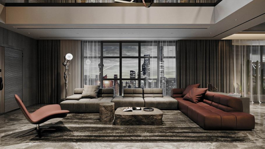 Thiết kế Dark Luxury Modern với nội thất Penthouse cao cấp