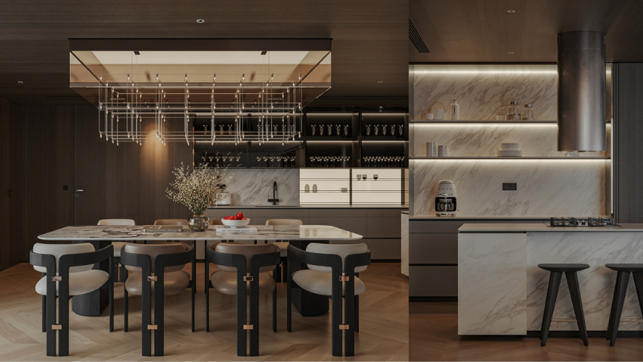 Phòng bếp/khu vực ăn trong căn hộ Duplex Define