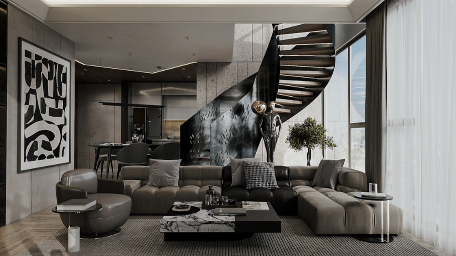 Không gian dark luxury đỉnh cao tại Duplex Ecopark