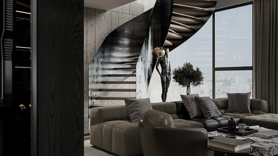 Duplex Ecopark: sự hòa quyện giữa đường cong kim loại mạnh mẽ, gỗ tối màu và kính panorama