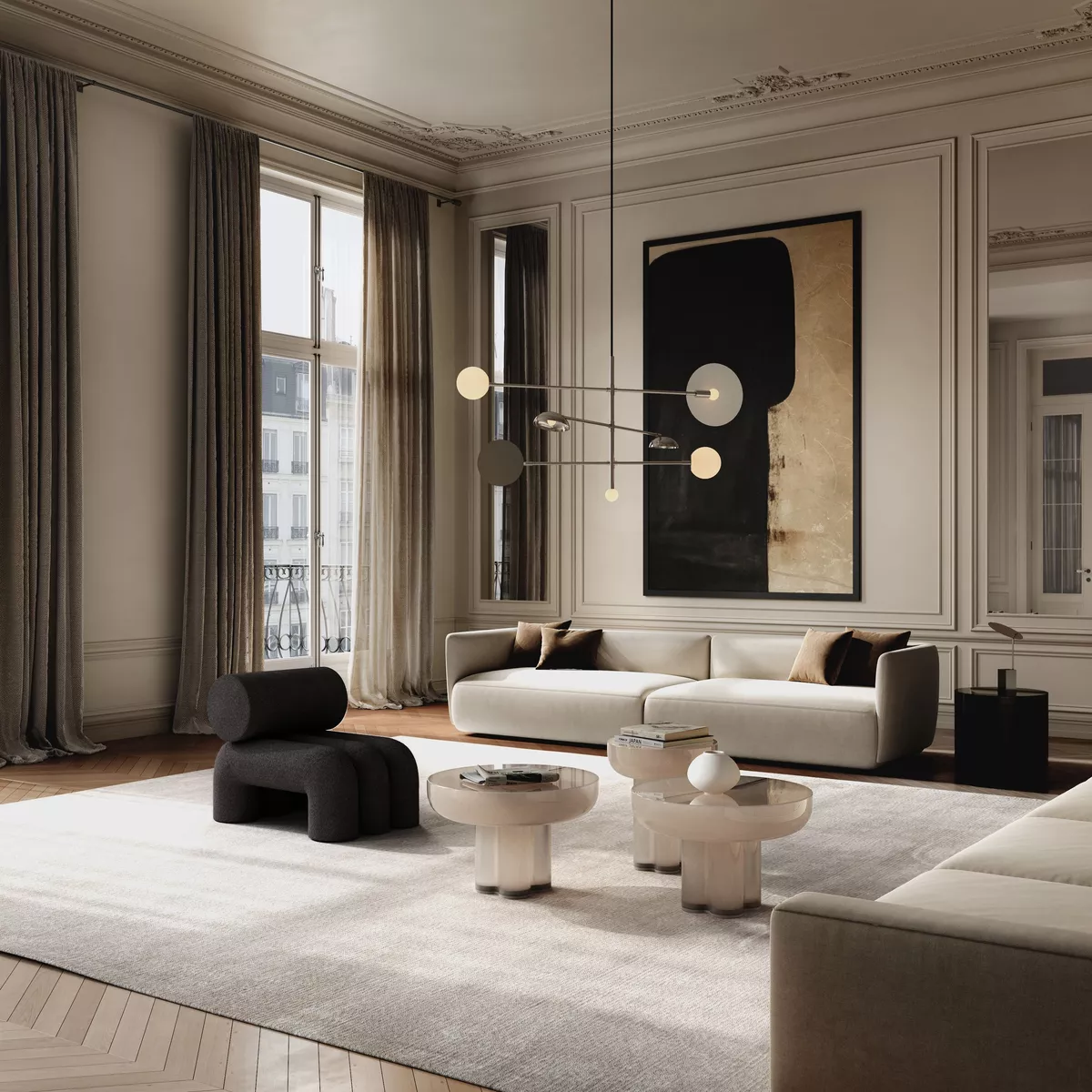 Phòng khách phong cách Bắc Âu