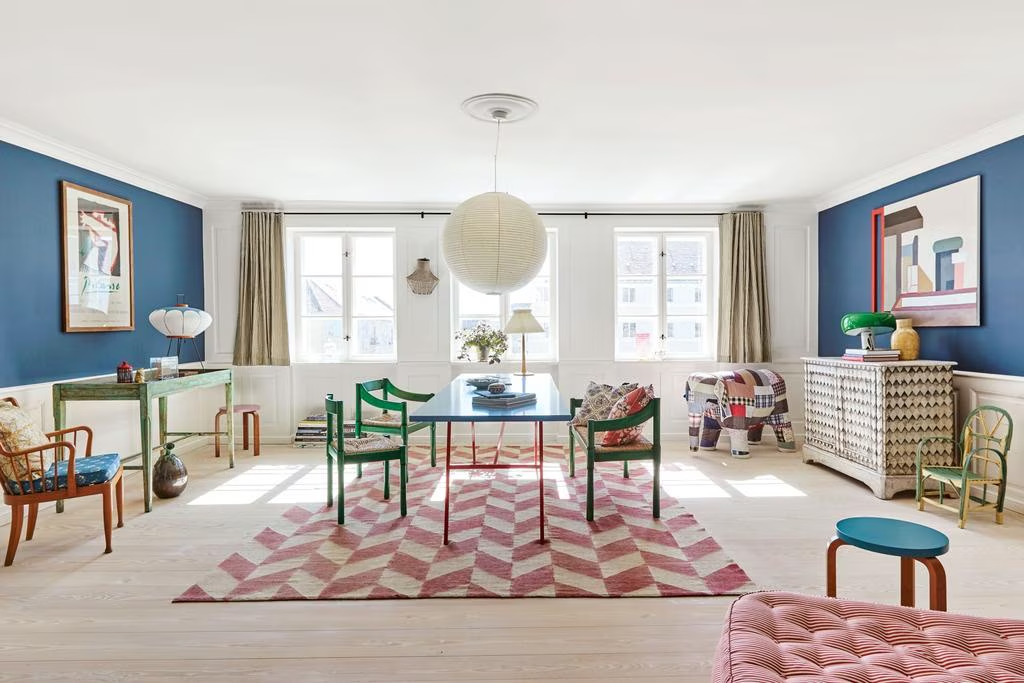 Vật liệu tự nhiên với vải mềm tạo điểm nhấn trong thiết kế nhà phong cách Bắc Âu