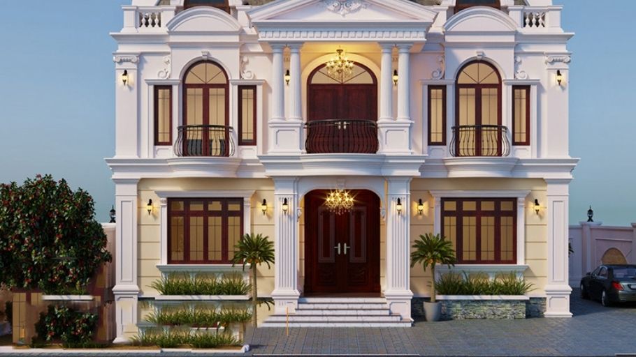 Biệt thự 2 tầng Tân Cổ Điển mái Mansard