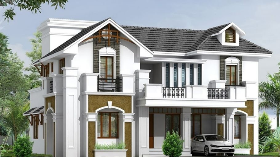 Biệt thự 2 tầng tân cổ điển kiểu Pháp mái Thái