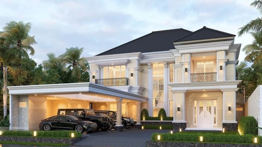 Biệt thự 2 tầng tân cổ điển kiểu Pháp có gara