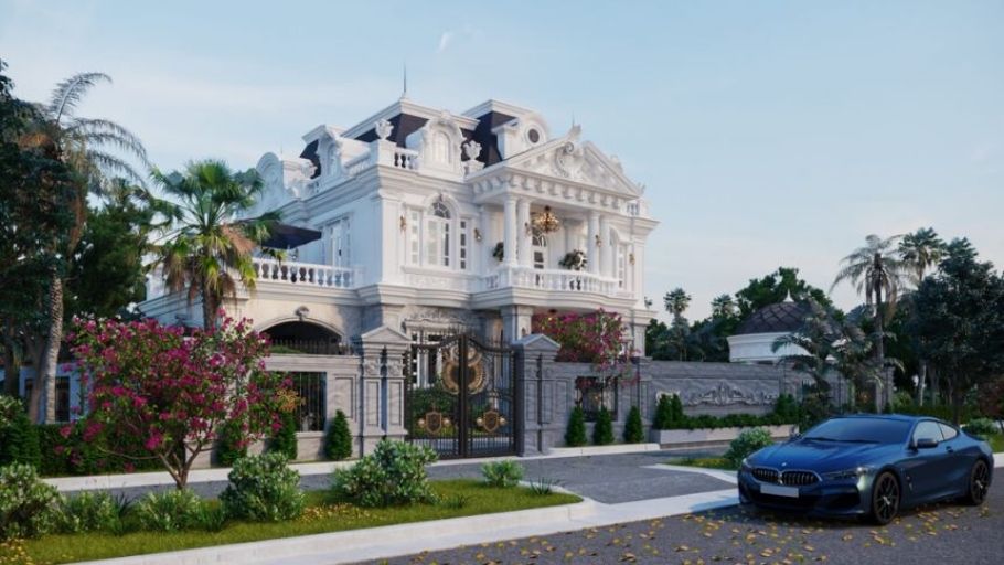 Biệt thự 2 tầng tân cổ điển kiểu Pháp trong khu đô thị