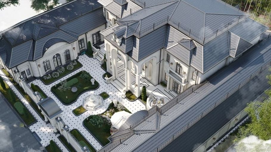 Biệt thự nhà vườn 2 tầng tân cổ điển kiểu Pháp