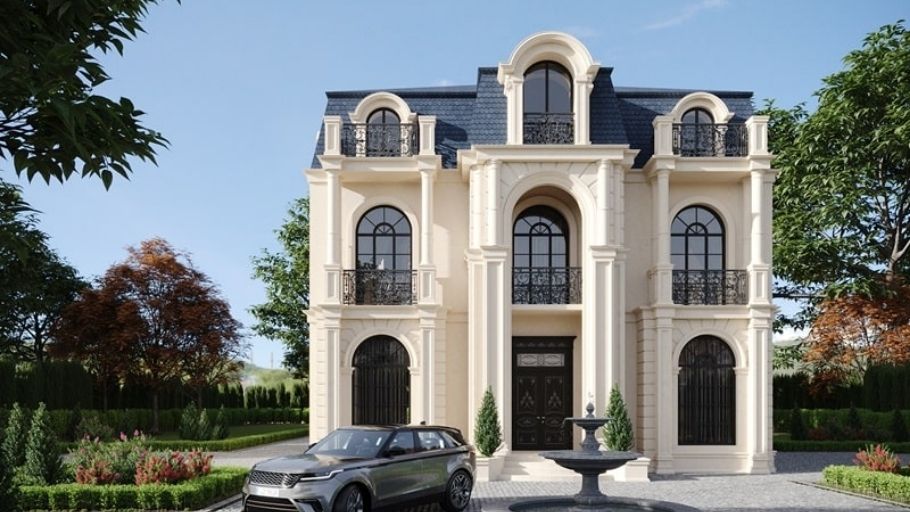 Biệt thự 2 tầng tân cổ điển kiểu Pháp mái Mansard