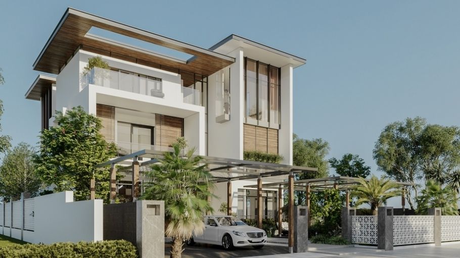 Mẫu biệt thự 3 tầng có gara