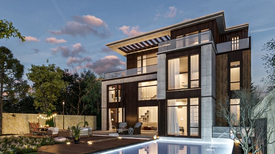 Thiết kế biệt thự 3 tầng có hồ bơi