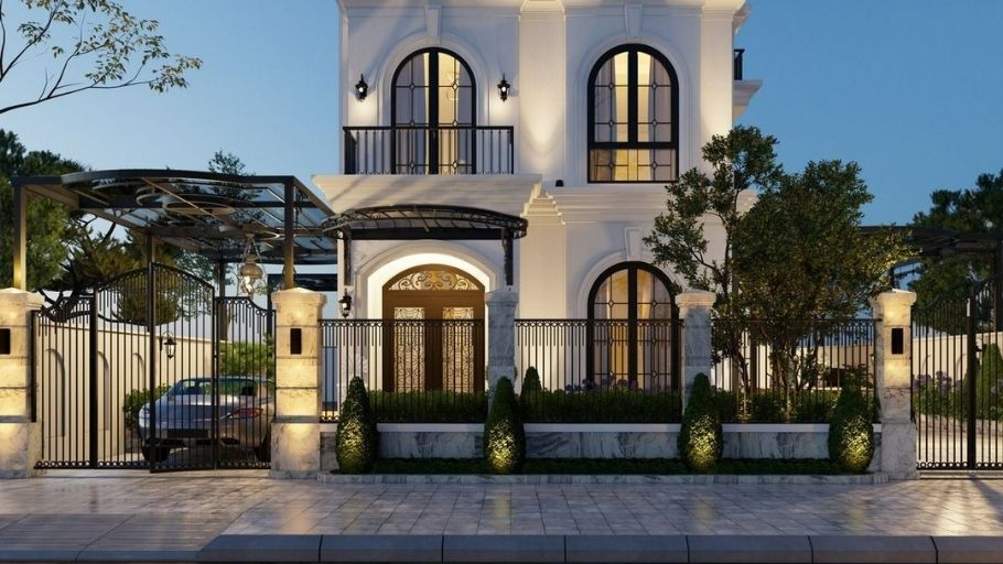 Thiết kế biệt thự 3 tầng 2 mặt tiền 8m rộng 120m2