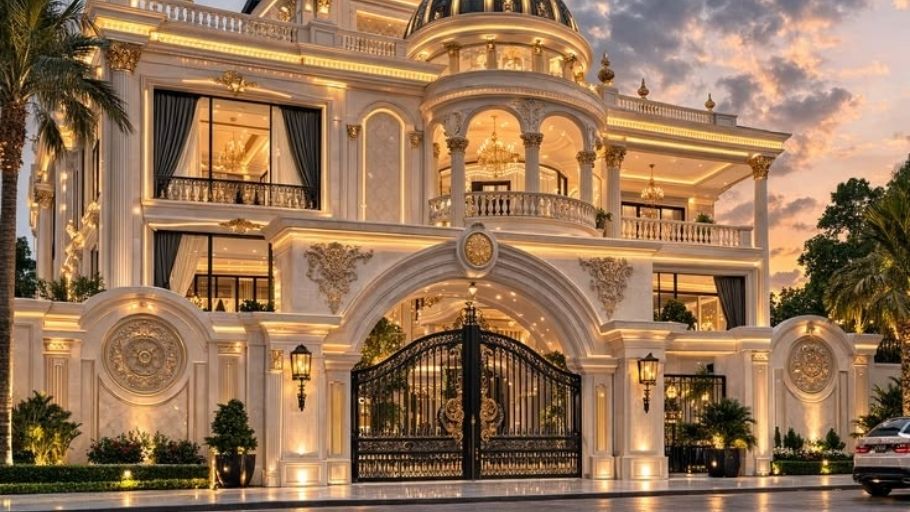 Mẫu biệt thự Tân Cổ Điển 3 tầng trên 500m2