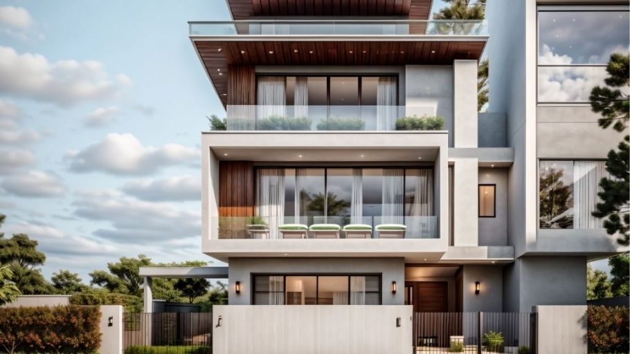 Biệt thự hiện đại 4 tầng mái Nhật tối giản