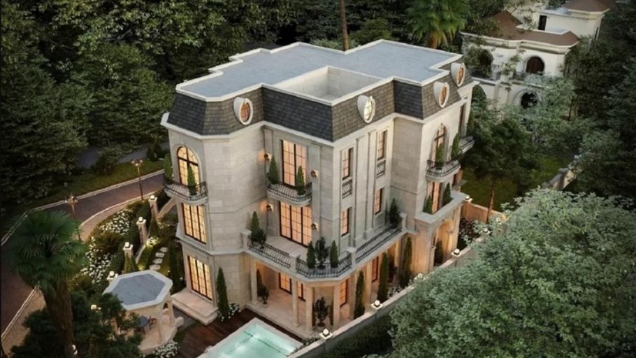 Biệt thự phố 4 tầng mái Mansard