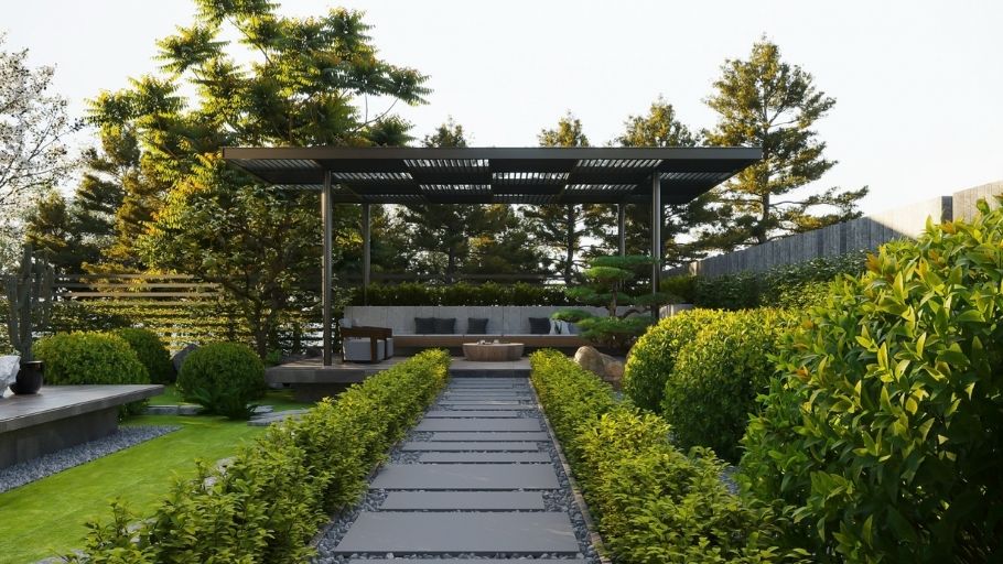 Villa sân vườn hiện đại trở thành một phần của trải nghiệm sống và thư giãn hàng ngày