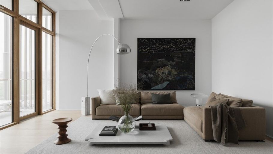 Phòng khách biệt thự gỗ phong cách Minimalism