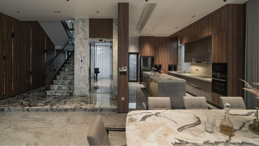 Khu bếp nội thất biệt thự gỗ dự án Villa Hải Phòng