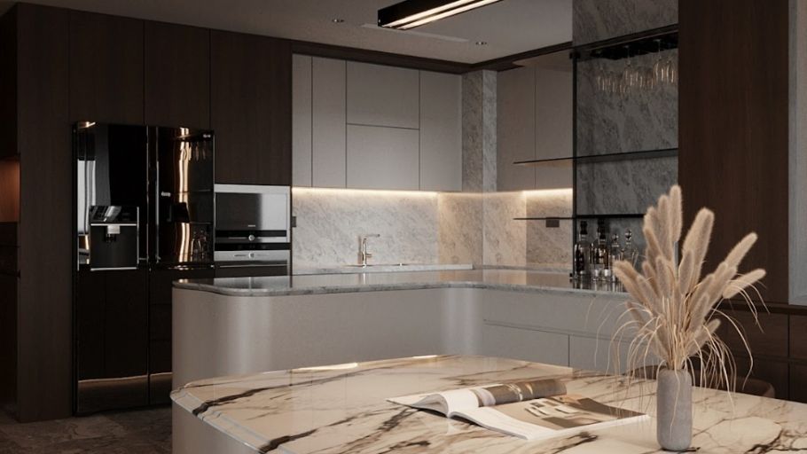 Bếp mở cao cấp thể hiện sự tinh tế đương đại