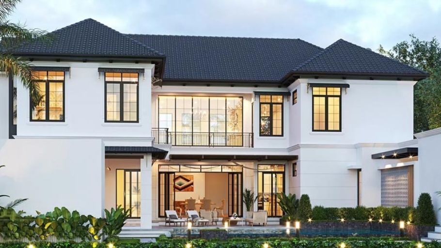 Không gian sân vườn biệt thự Mỹ mái Thái