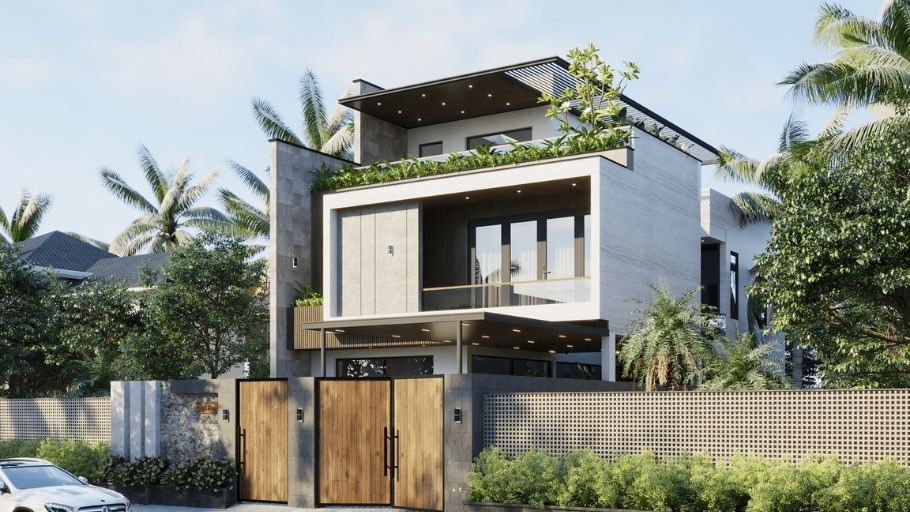 Biệt thự 200m2 3 tầng phong cách hiện đại