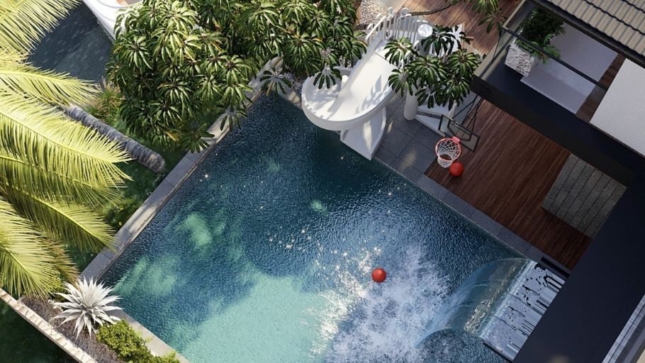 Không gian sân vườn của biệt thự 200m2