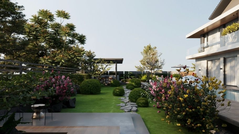 Hồ bơi trong biệt thự 200m2