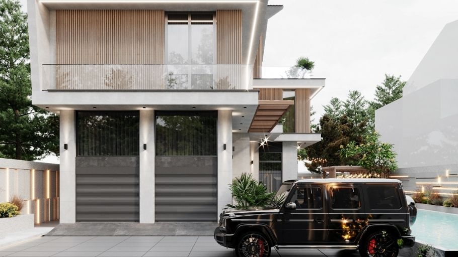 Mẫu biệt thự 200m2 2 tầng hiện đại