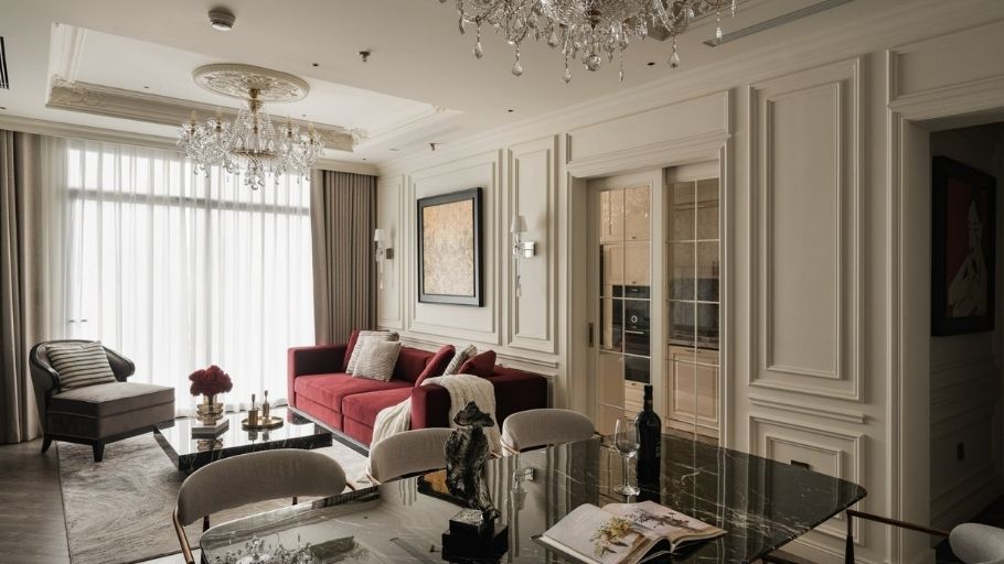 Nội thất tân cổ điển - sự giao thoa giữa cổ điển châu Âu và nhịp sống hiện đại. Tinh giản, sang trọng và bền vững theo thời gian