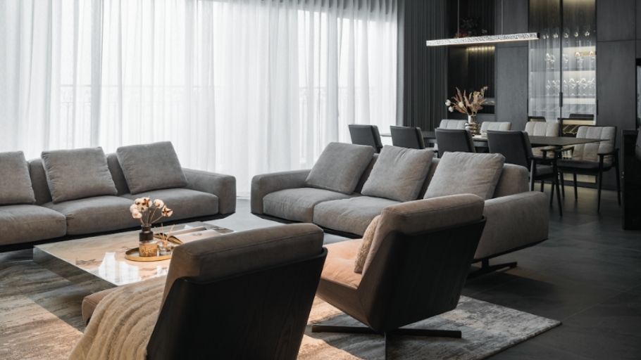 Phòng khách biệt thự 200m2 châu Âu thể hiện rõ tinh thần sống thanh lịch của gia chủ