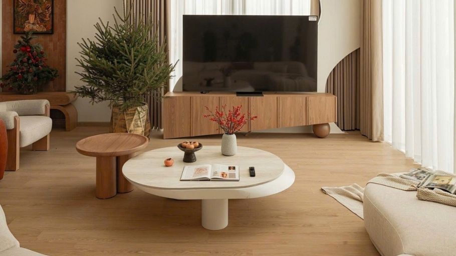 Thiết kế thông tầng khoáng đạt với đường nét uốn lượn nghệ thuật, tối ưu diện tích và chiều sâu cho căn biệt thự 300m2