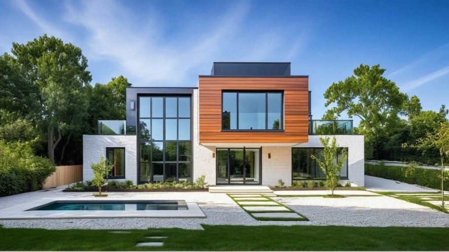 Biệt thự 2 tầng 1 tum kiểu Pháp hồ bơi vô cực, gỗ óc chó nổi bật giữa vườn xanh