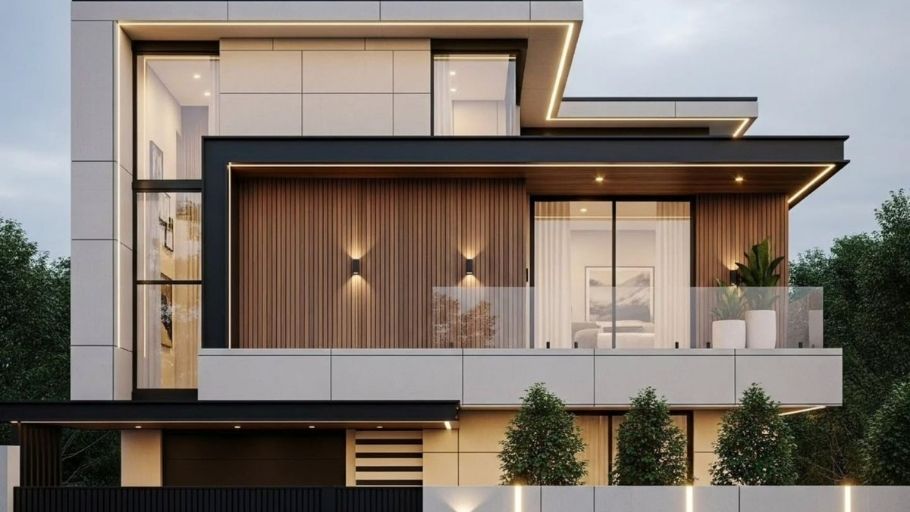 Mẫu biệt thự chữ L 2 tầng 3 phòng ngủ hiện đại