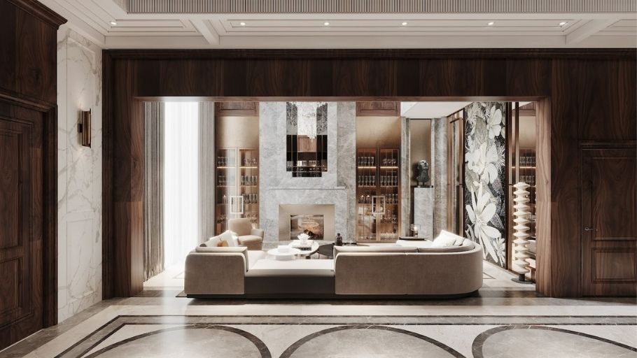 Phòng khách trong biệt thự Lizio Villa