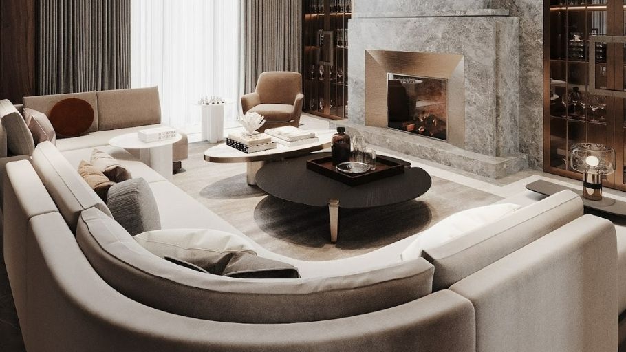 Phòng khách tại biệt thự Lizio Villa