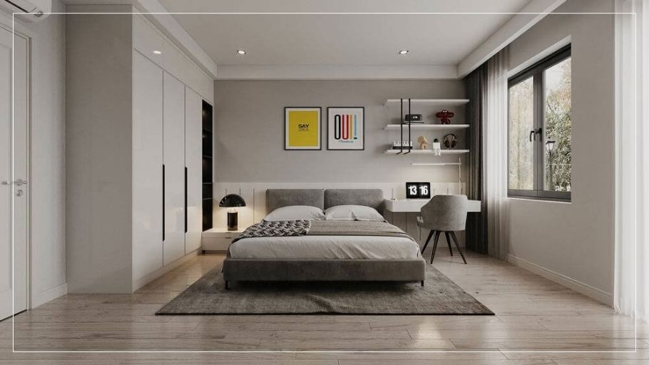 Phòng ngủ master tinh tế hiện đại tối giản