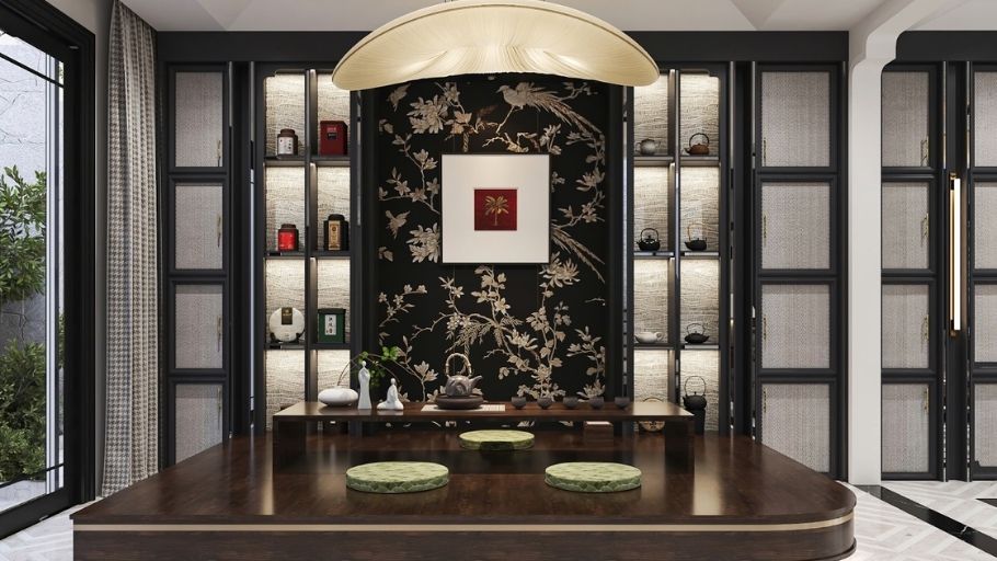 Khu vực thưởng trà mang đậm nét Á Đông