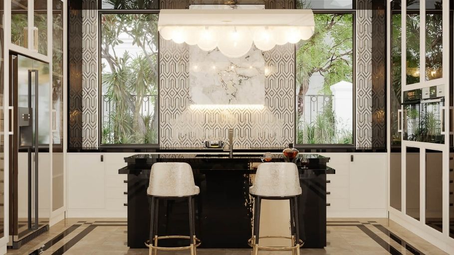 Khu vực bếp hiện đại tại Vinhomes The Harmony