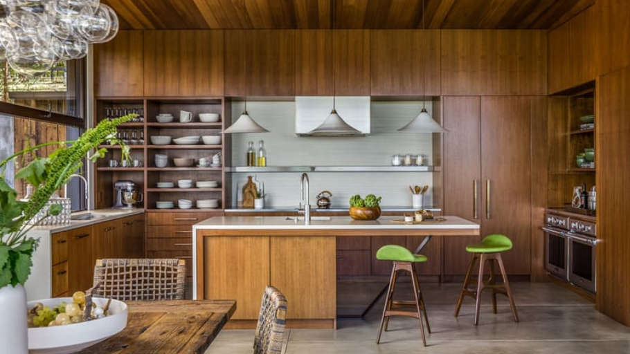 Bếp Penthouse Á Đông ấm cúng, hài hòa