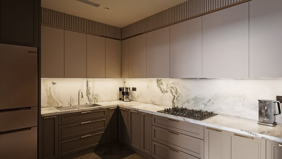 Phòng bếp trong căn hộ Ciputra Apartment kiểu Pháp