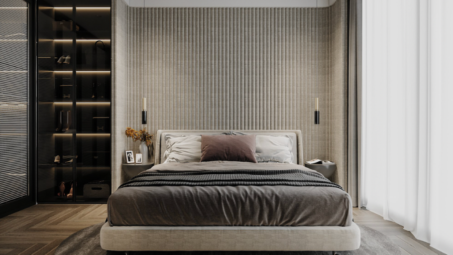 Phòng ngủ trong căn hộ Sungrand City Duplex