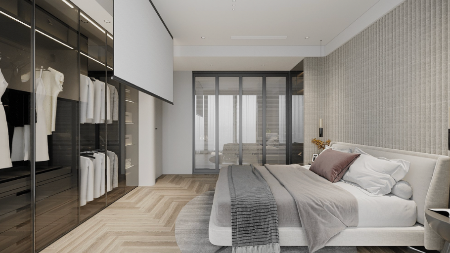 Phòng ngủ trong căn hộ Duplex Hateco Laroma