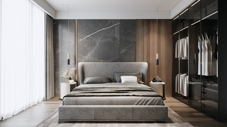Phòng ngủ trong căn hộ Sunshine City Duplex