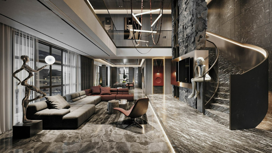 Phóng khoáng, mạnh mẽ và đầy quyền lực với Penthouse kiểu Mỹ
