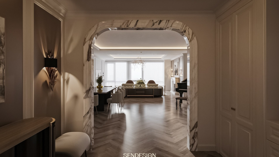 Penthouse Tân Cổ Điển đặc trưng bởi hệ khung tỷ lệ vàng