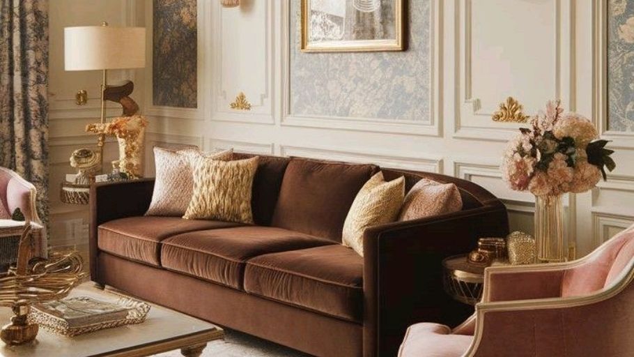 Nội thất tân cổ điển truyền thống với bố cục đối xứng