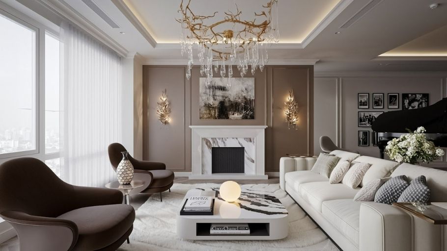 Mẫu thiết kế và thi công nội thất phong cách Tân Cổ Điển