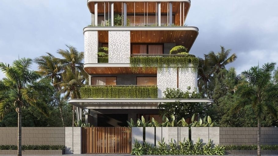 Biệt thự 200m2 4 tầng phong cách nghỉ dưỡng hiện đại